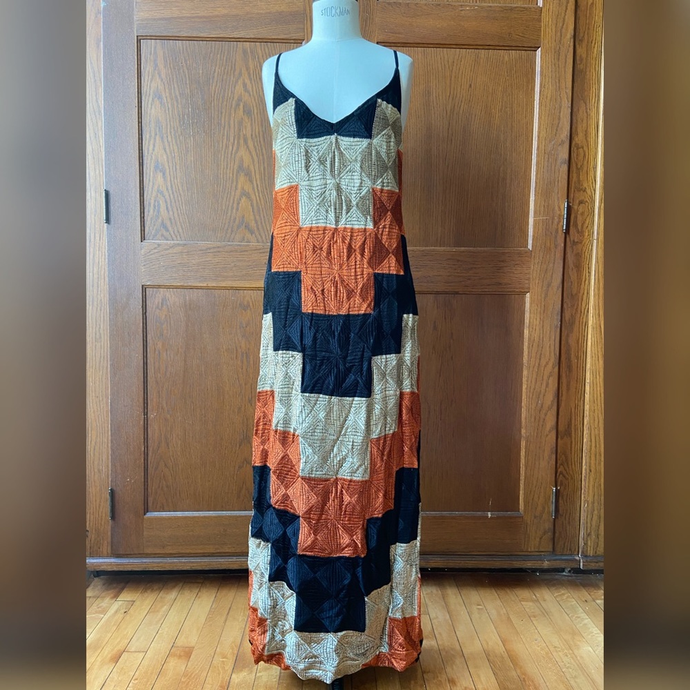 Free People Embroidered Maxi Slip Dress NWT